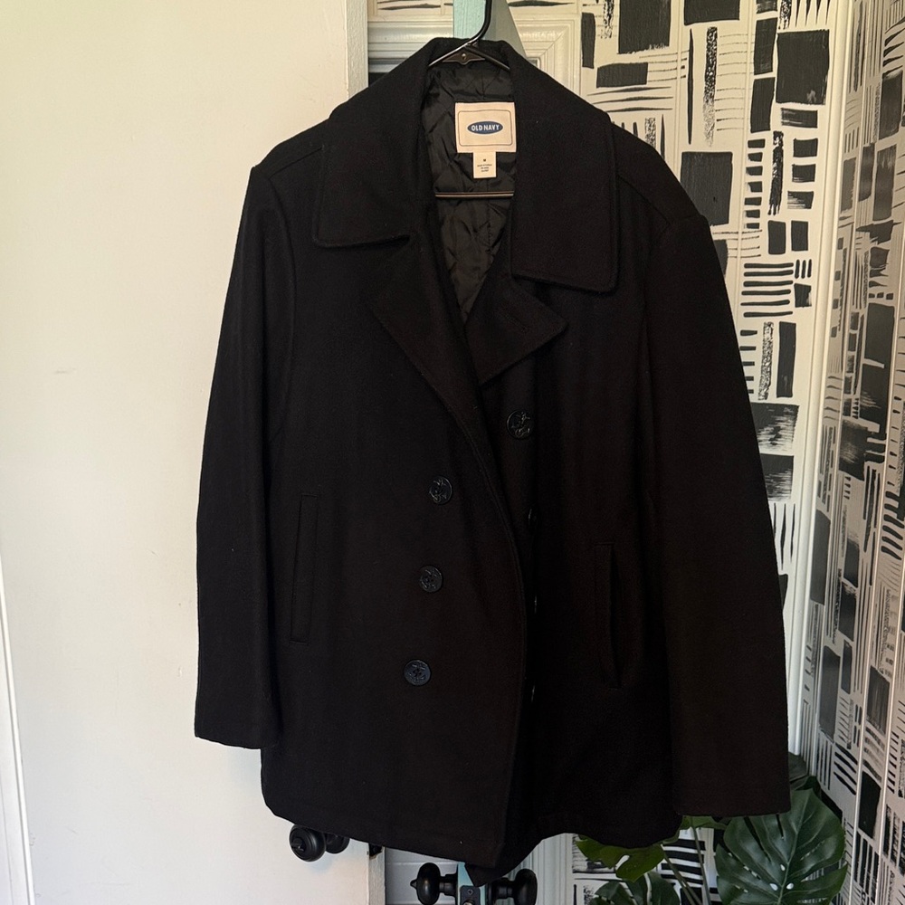 Old Navy Navy Double-Breasted Pea Coat size Medium